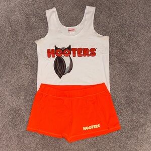 Hooters Logo Tank and Vibrant Orange Shorts